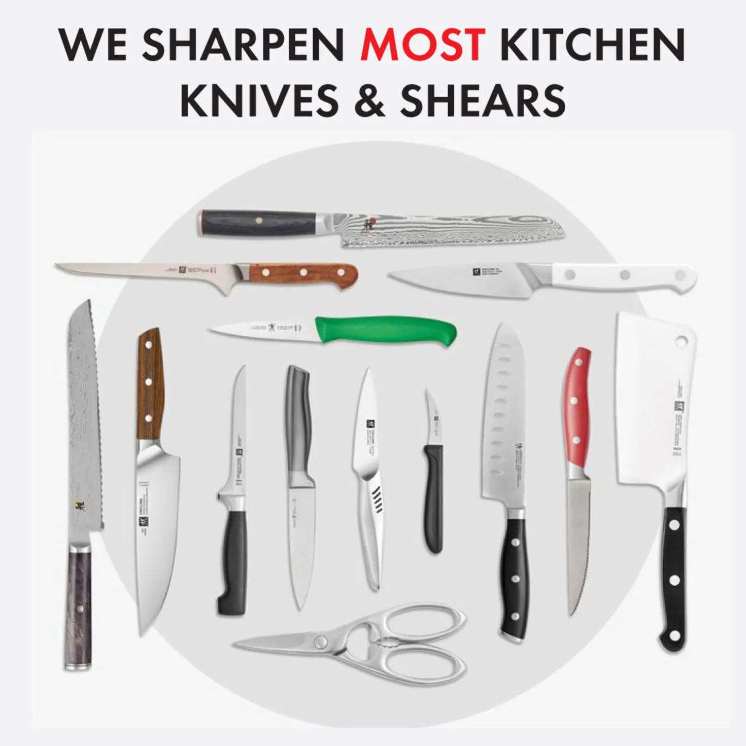 Knife Aid Professional Knife Sharpening by Mail, 5 knives