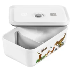 L, DINOS Vacuum Lunch Box, Plastic, White-grey