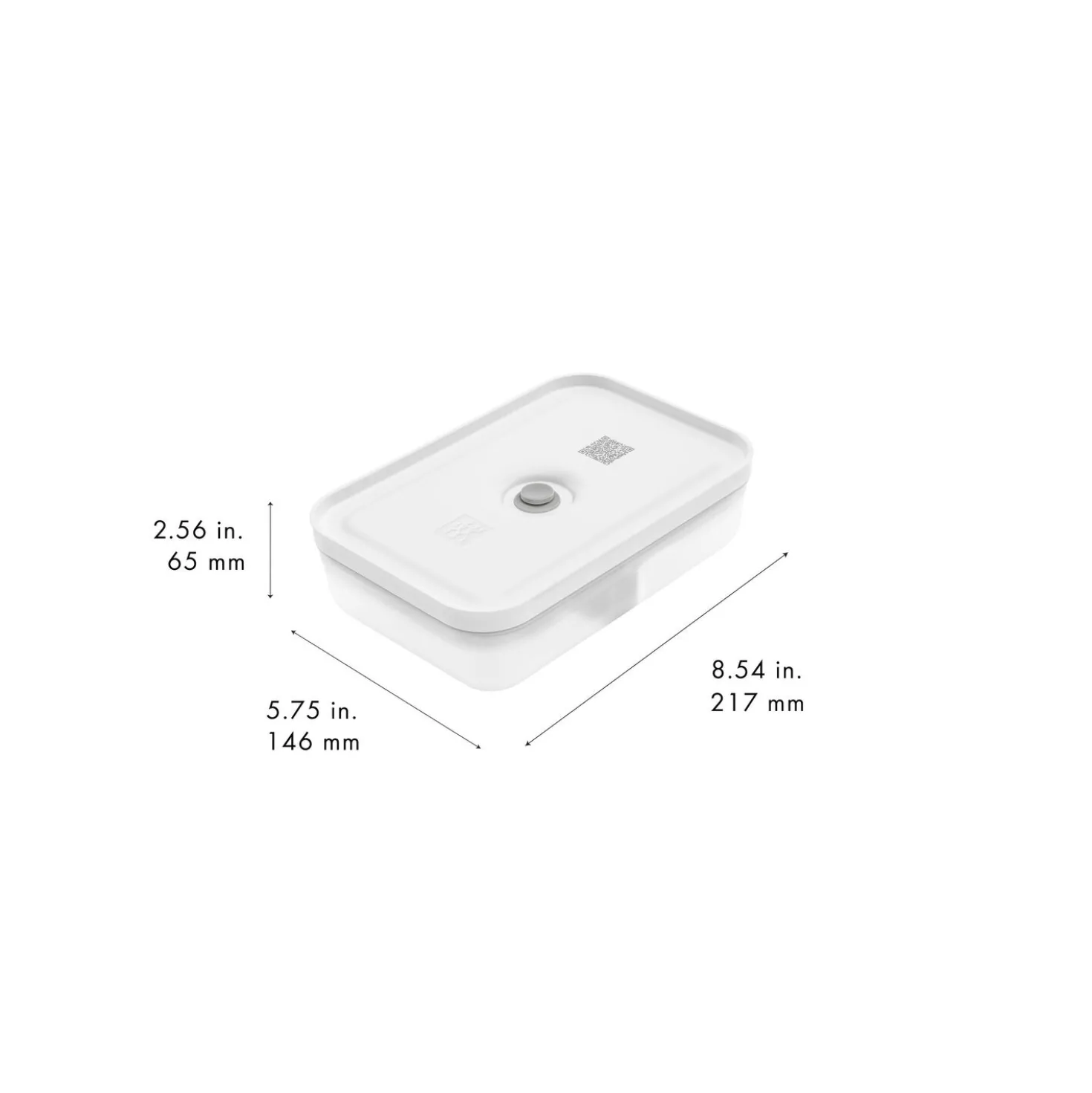 L Flat, Vacuum Lunch Box, Plastic, Semitransparent-grey