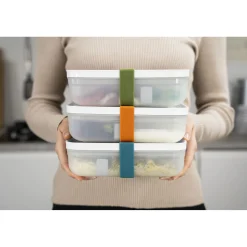 L Flat, Vacuum Lunch Box, Plastic, Semitransparent-grey