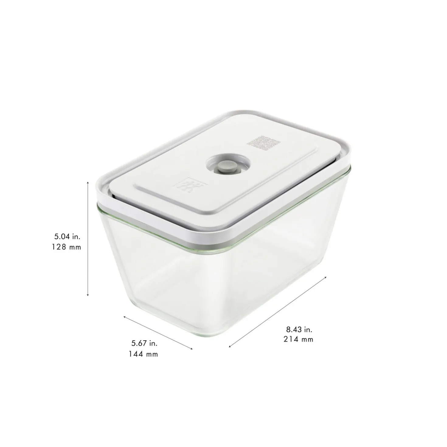 L, Vacuum Container, Glass, Grey