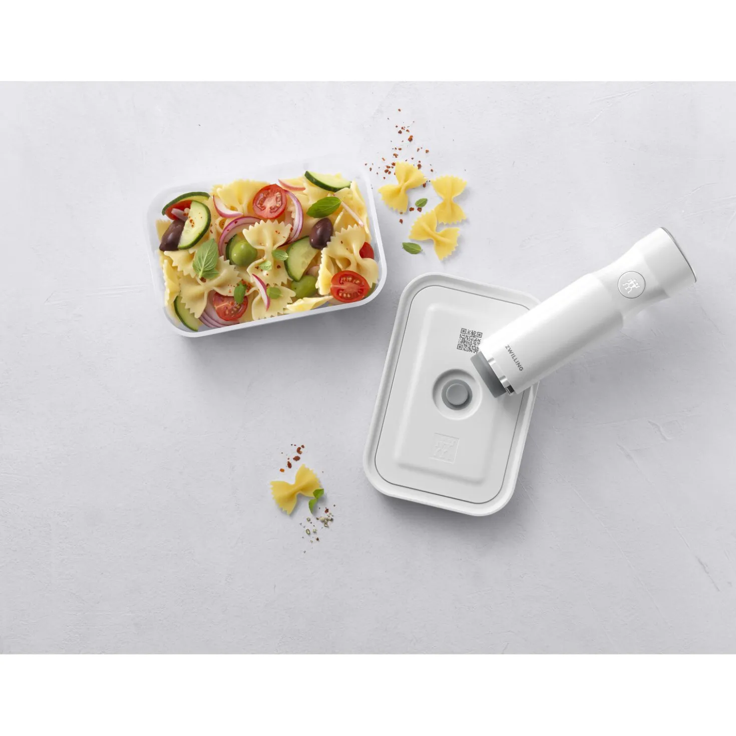 L, Vacuum Container, Plastic, Semitransparent-grey