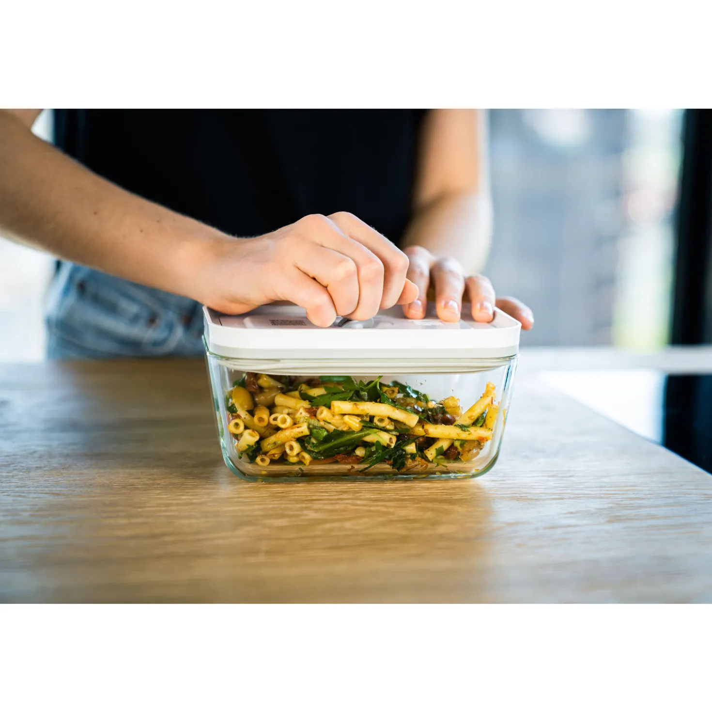 M / 2-pc, Medium Vacuum Container, Glass, Grey