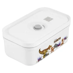M, DINOS Vacuum Lunch Box, Plastic, White-grey