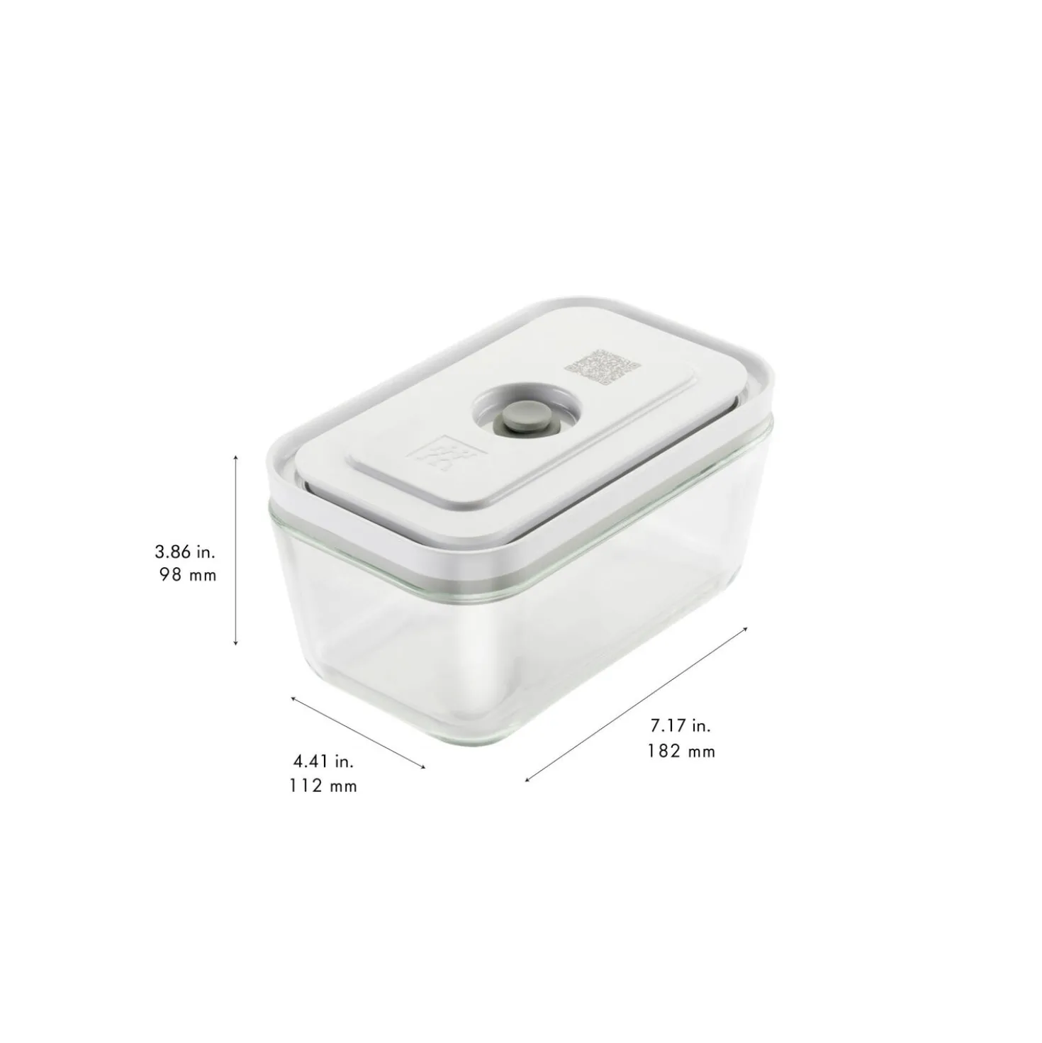 M, Vacuum Container, Glass, Grey
