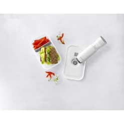 M, Vacuum Lunch Box, Plastic, Semitransparent-grey