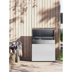 Natural gas grill, ivory-white