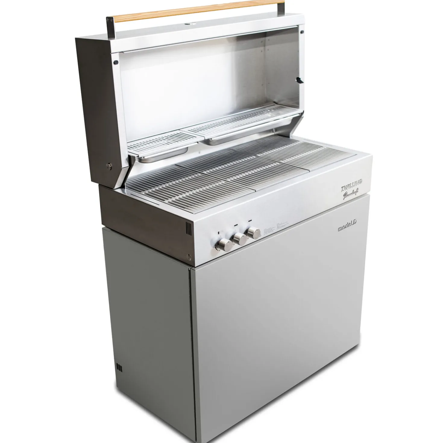 Natural gas grill, light grey