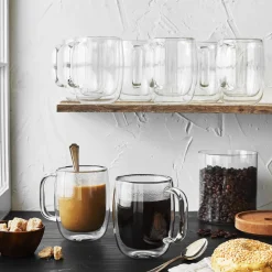 12-oz-/-8-pc Coffee Glass Mug Set