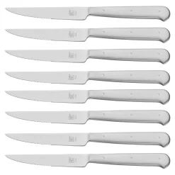 8-pc, 18/10 Stainless Steel Porterhouse Steak Knife Set In Black Presentation Box