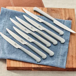 8-pc, 18/10 Stainless Steel Porterhouse Steak Knife Set In Black Presentation Box