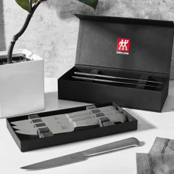 8-pc, 18/10 Stainless Steel Porterhouse Steak Knife Set In Black Presentation Box