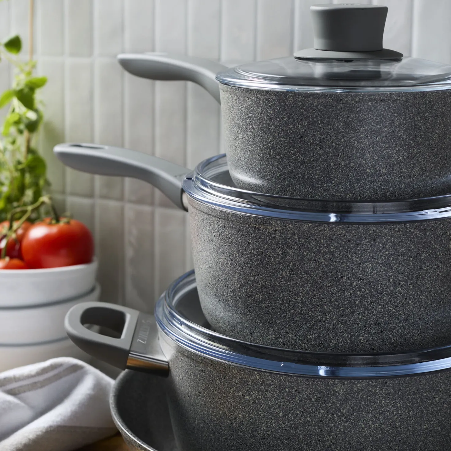 10-pc, Aluminum Ceramic Nonstick Cookware Set