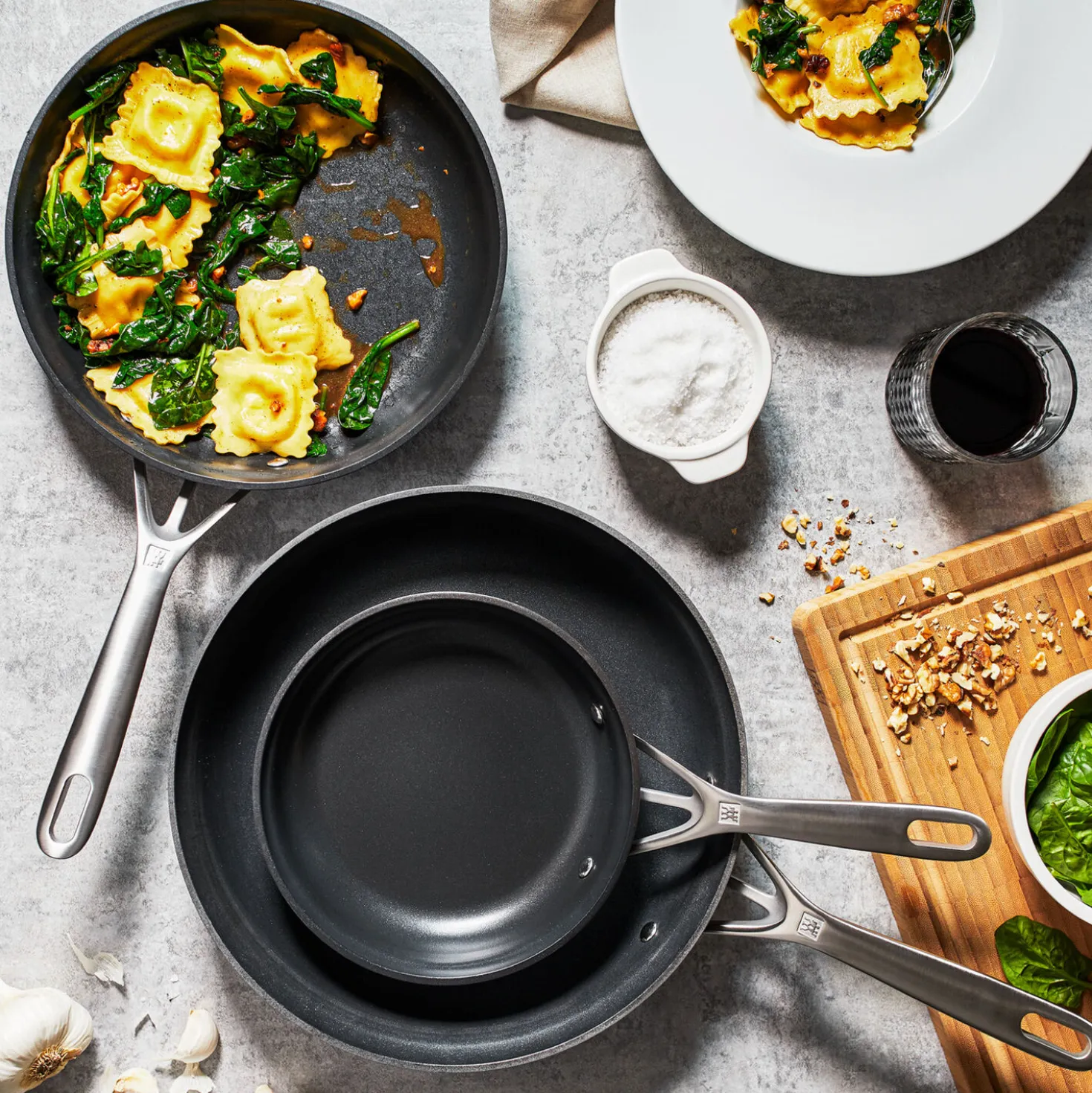 3-pc, Aluminum Hard Anodized Fry Pan Set