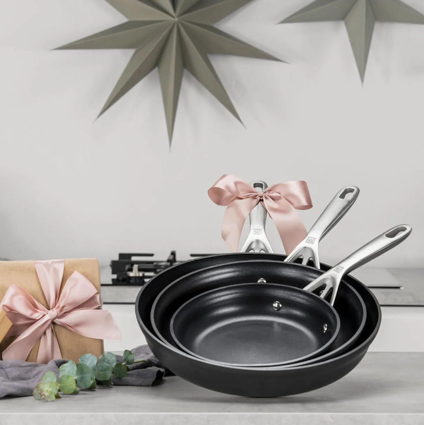 3-pc, Aluminum Hard Anodized Fry Pan Set