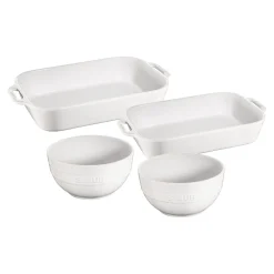 4-pc, Baking And Bowl Set, White
