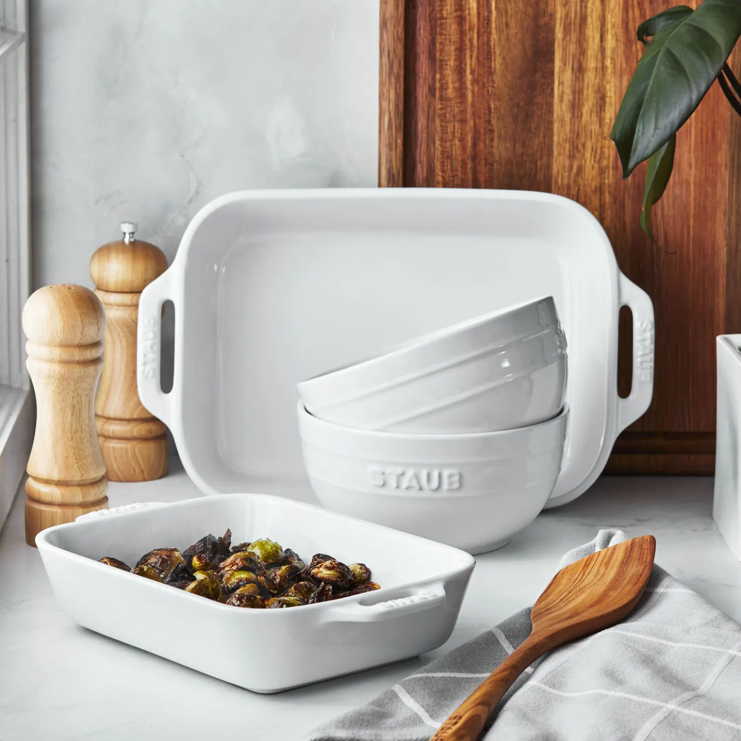 4-pc, Baking And Bowl Set, White