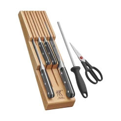7-pc, Block Set with Beechwood In-Drawer Knife Tray, natural