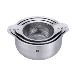 6-pc, Bowl and Strainer Set, silver