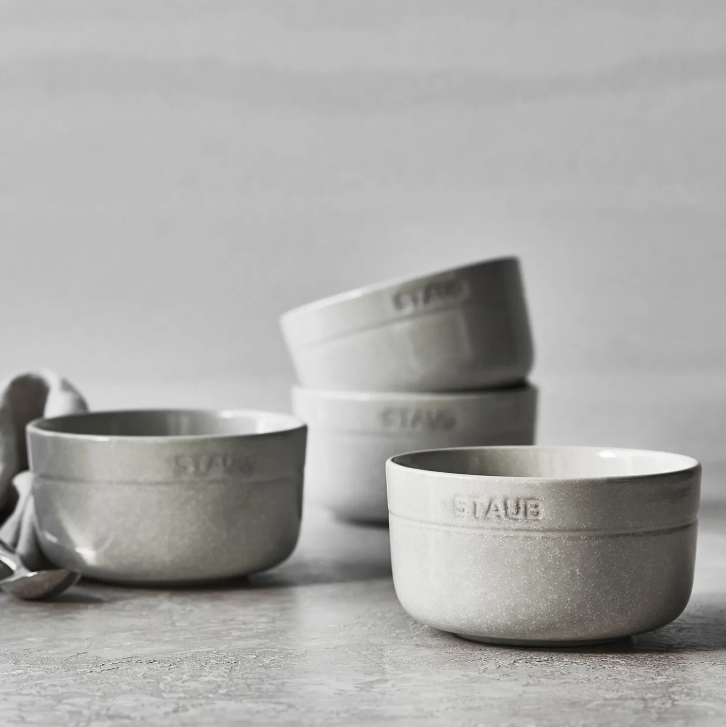 4-pc, Cereal Bowl Set, white truffle