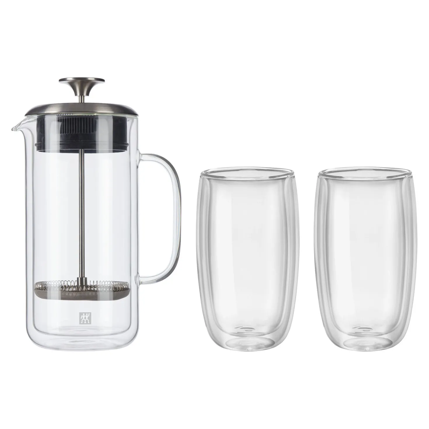 3-pc French Press And Latte Glass Set