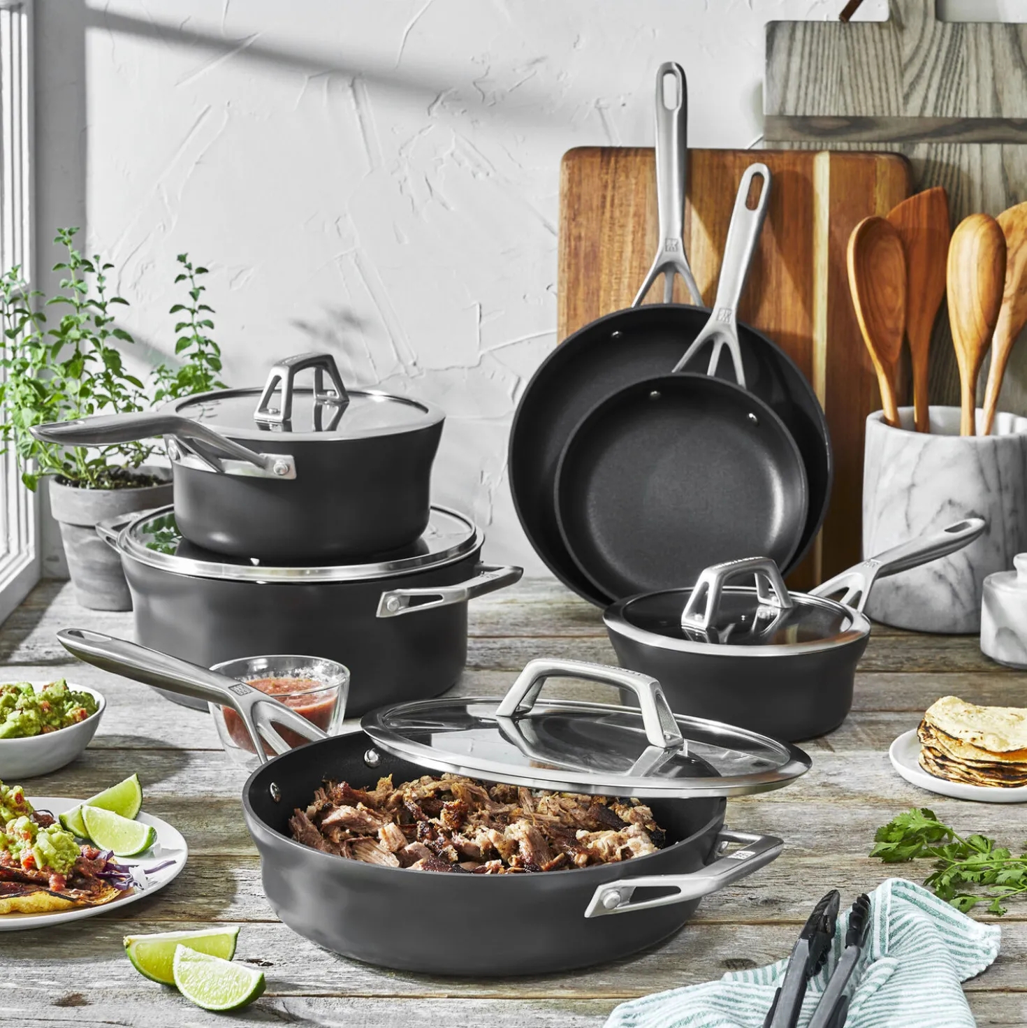 10-pc, Hard Anodized Nonstick Cookware Set