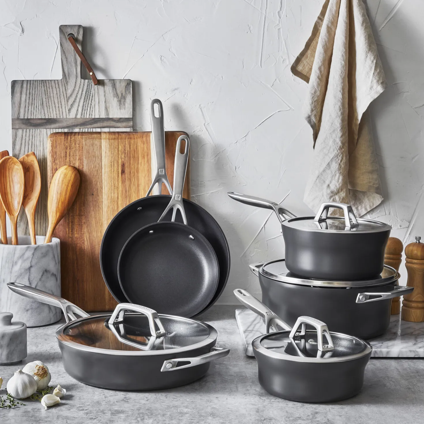 10-pc, Hard Anodized Nonstick Cookware Set