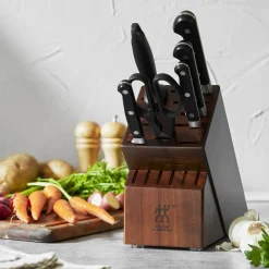 7-pc, Knife block set, acacia