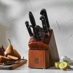 7-pc, Knife block set, acacia