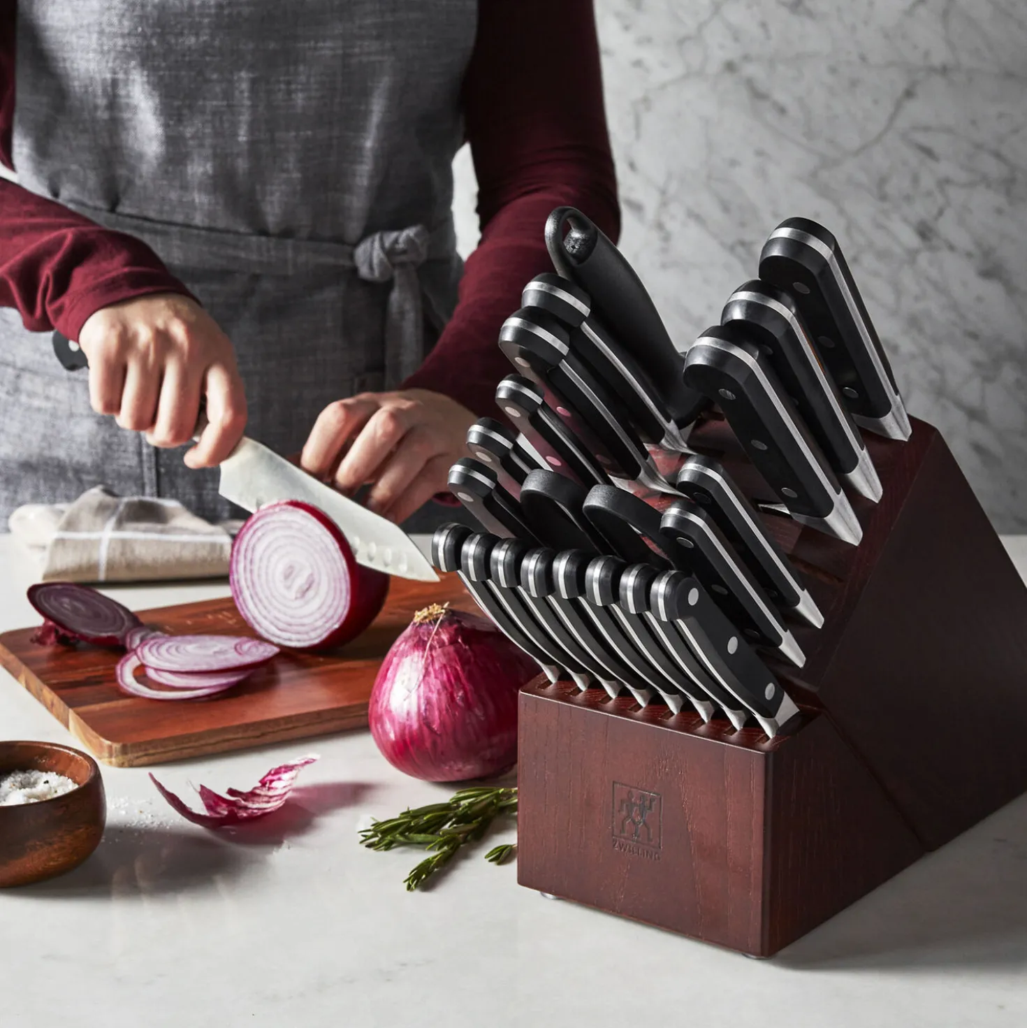 22-pc, Knife block set, black matte