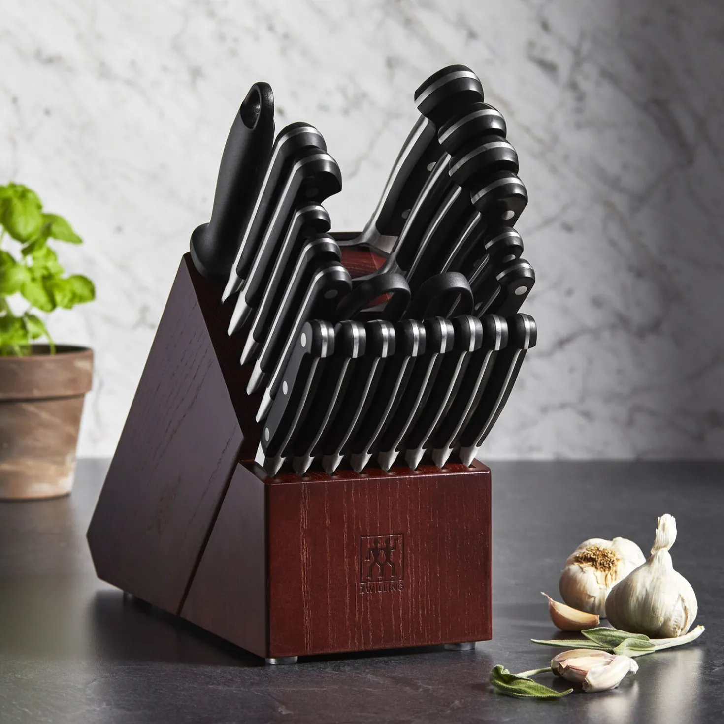 22-pc, Knife block set, black matte
