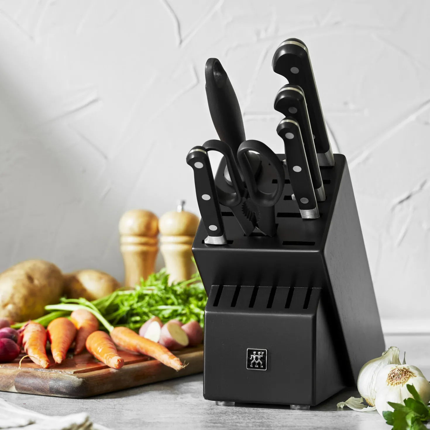 7-pc, Knife block set, black matte