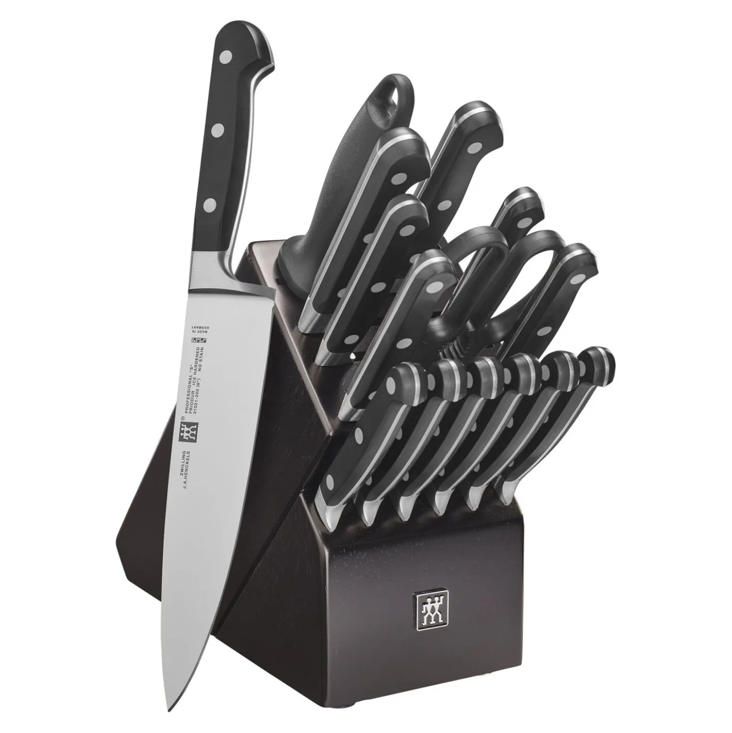 16-pc, Knife block set, black matte