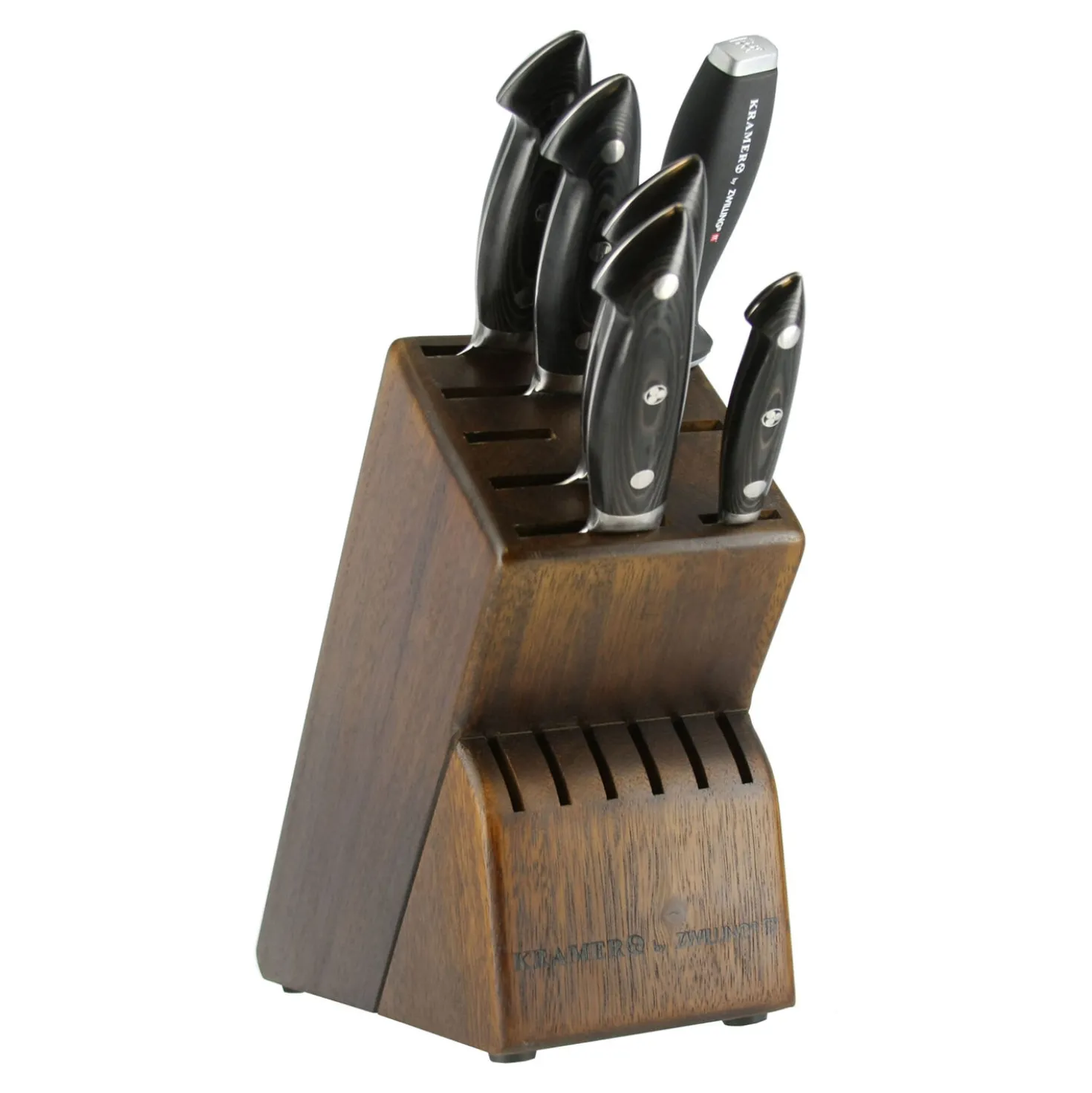 7-pc, Knife block set, brown