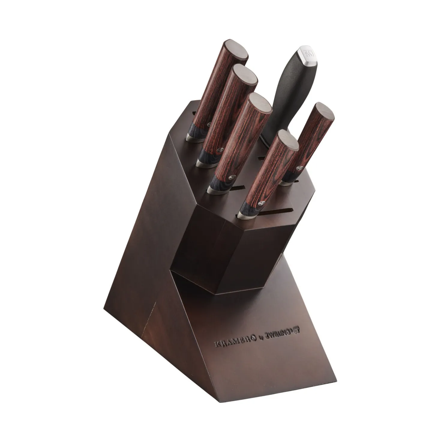 7-pc, Knife block set, brown
