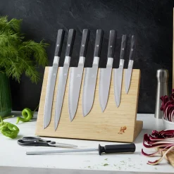 10-pc, Knife block set, brown