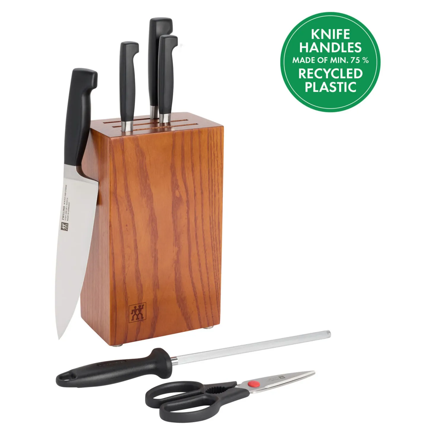 7-pc, Knife block set, brown