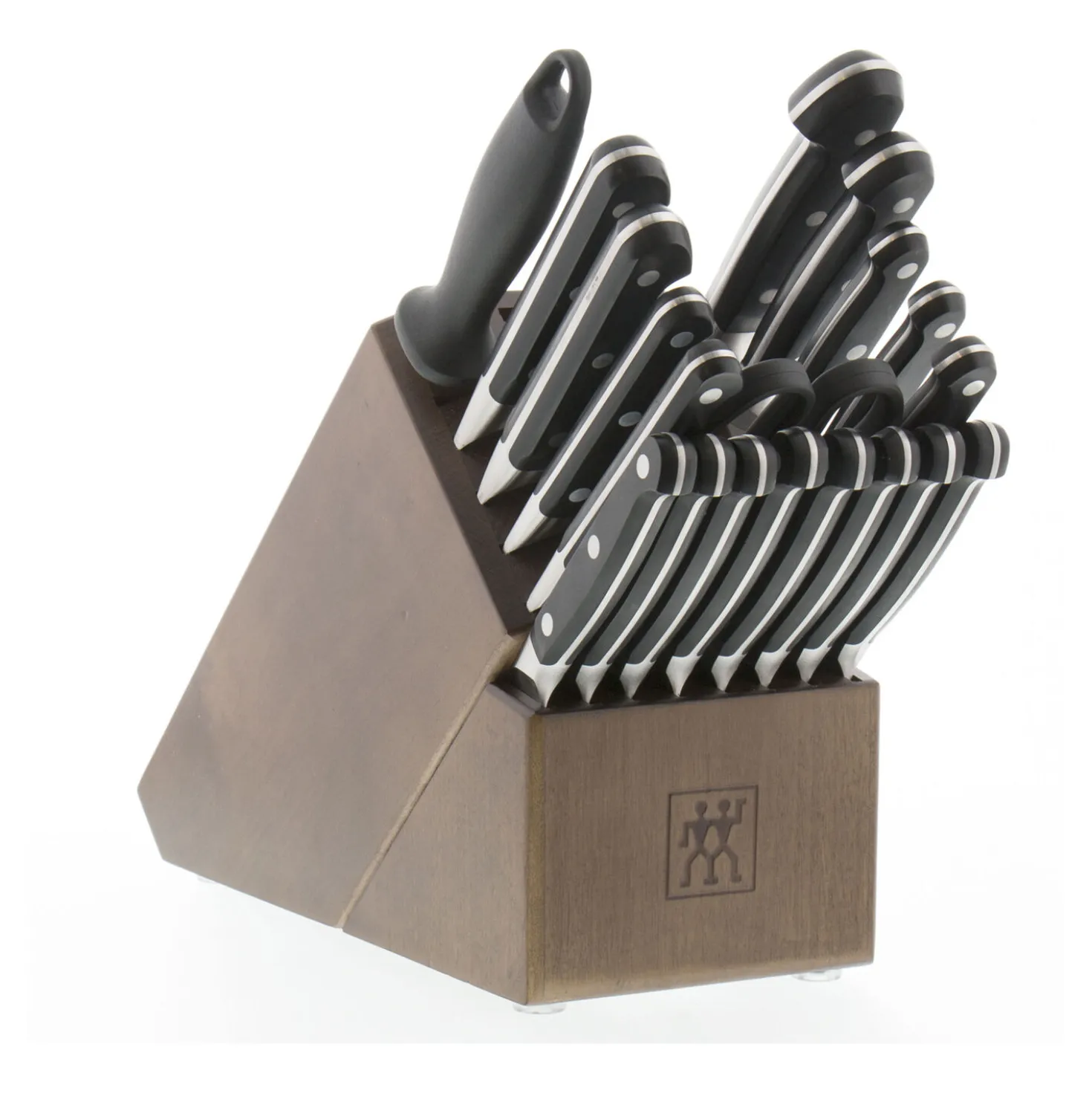 20-pc, Knife block set, brown