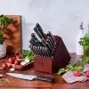 20-pc, Knife block set, brown