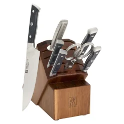 8-pc, Knife block set, brown
