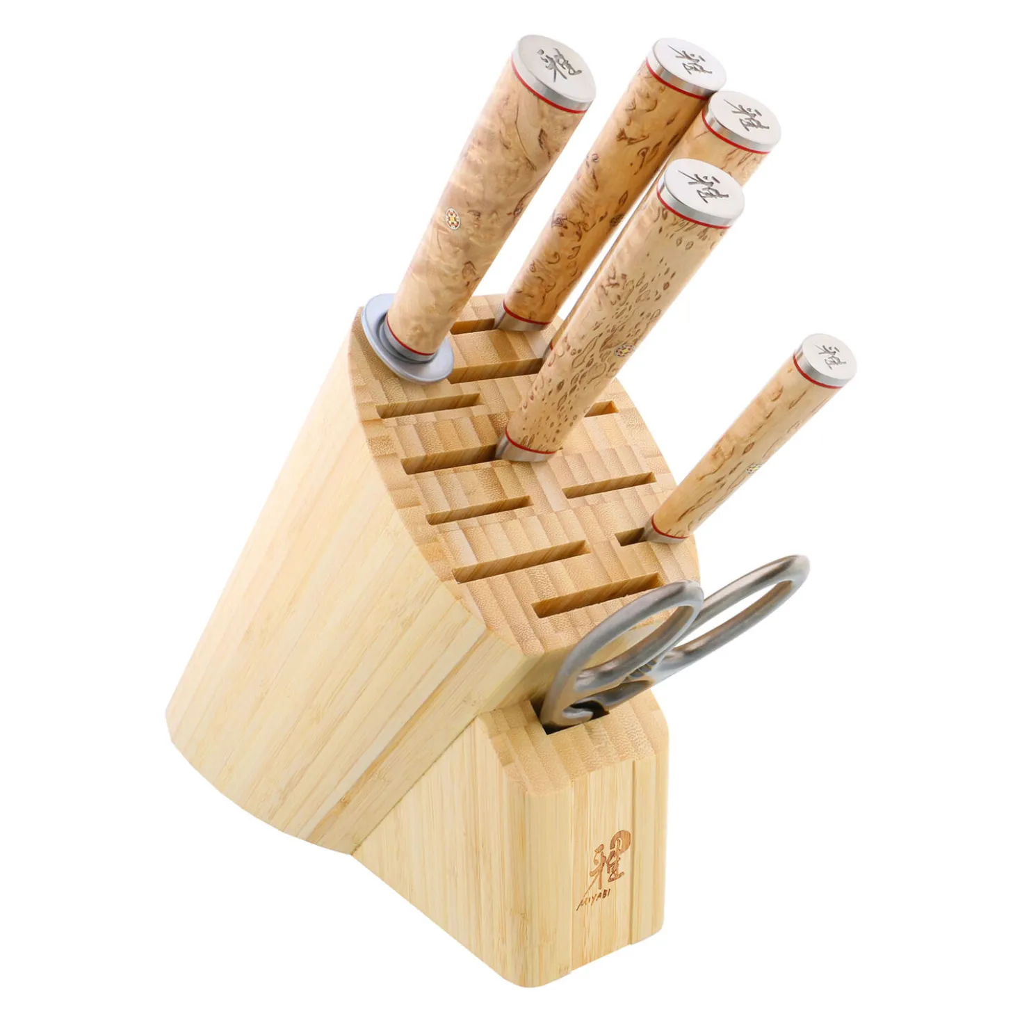 7-pc, Knife block set, brown