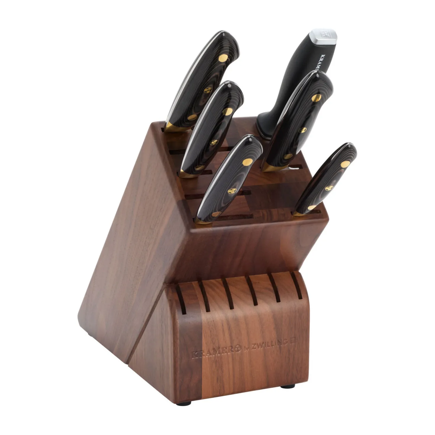 7-pc, Knife block set, brown-black