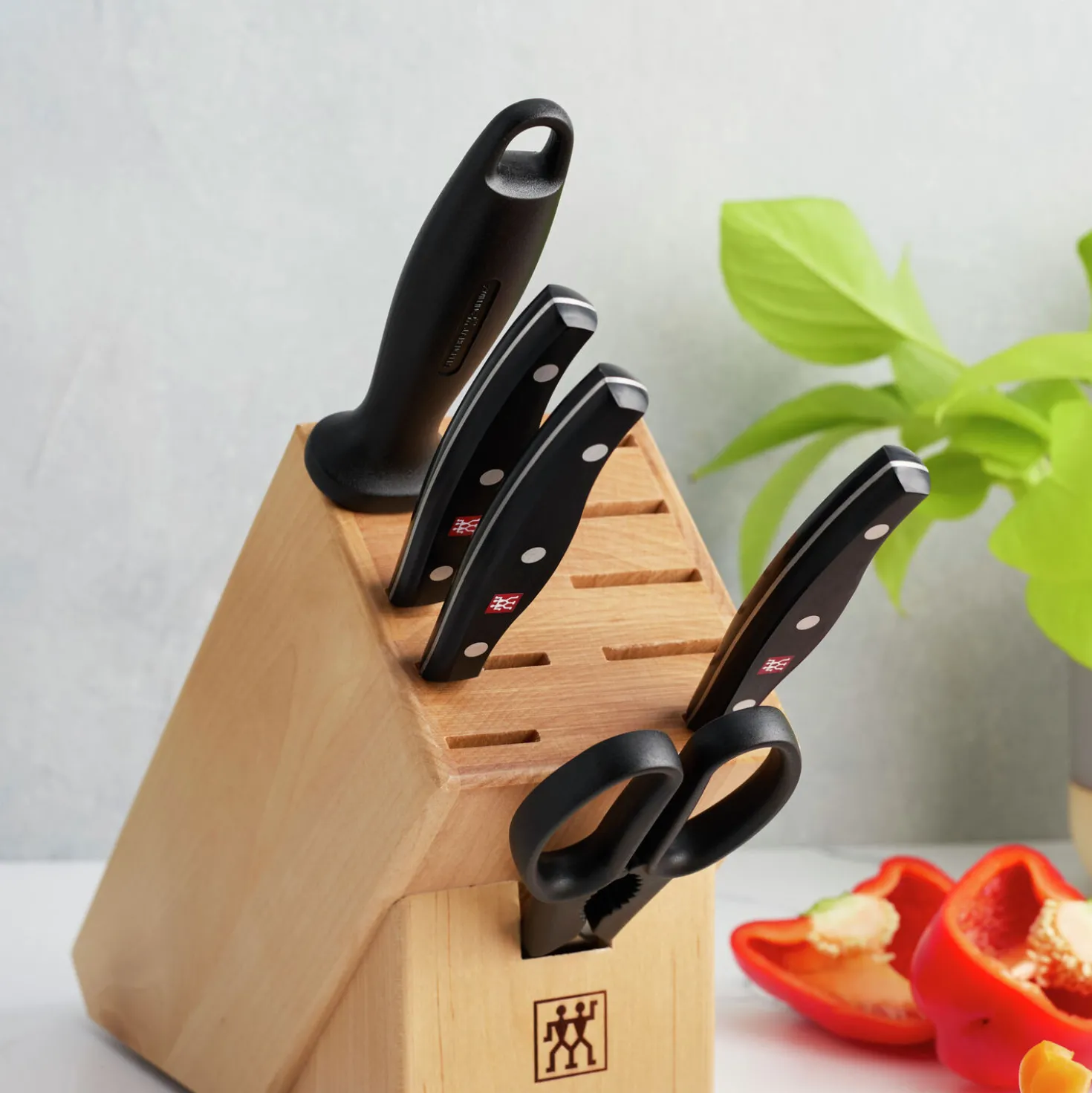 7-pc, Knife block set, natural