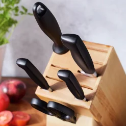 7-pc, Knife block set, natural
