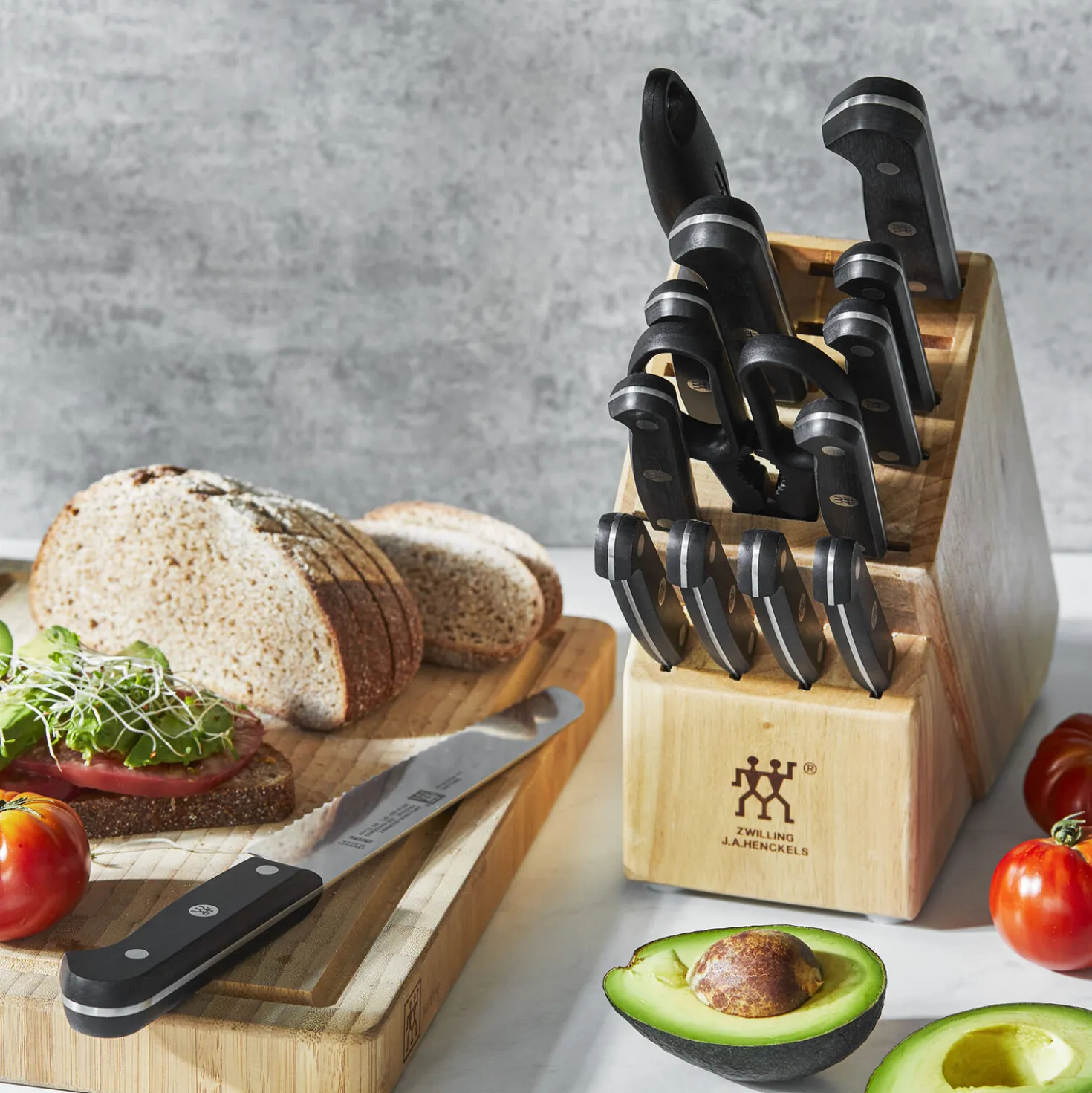 14-pc, Knife block set, natural