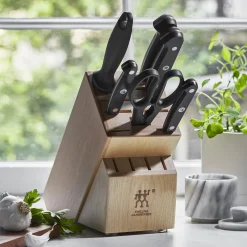 7-pc, Knife block set, natural