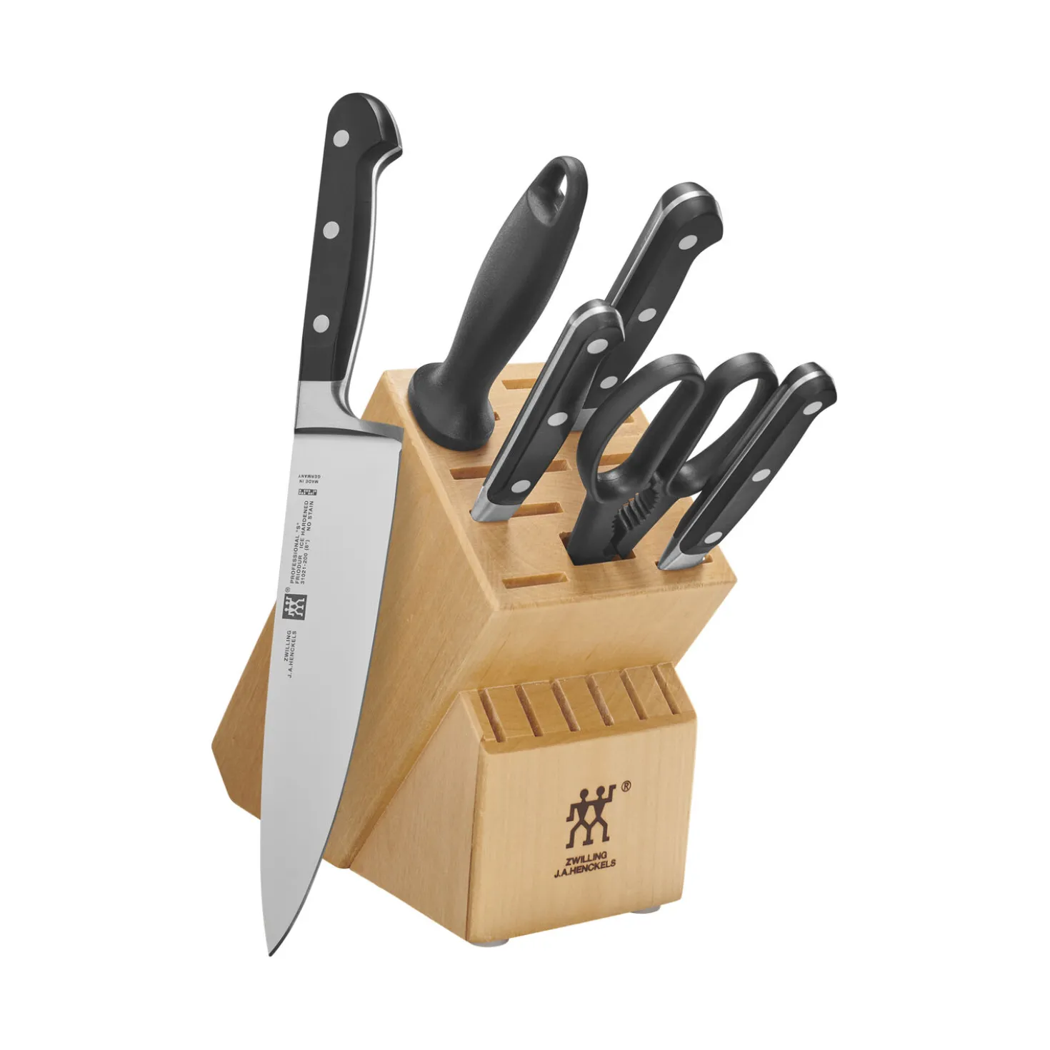 7-pc, Knife block set, natural