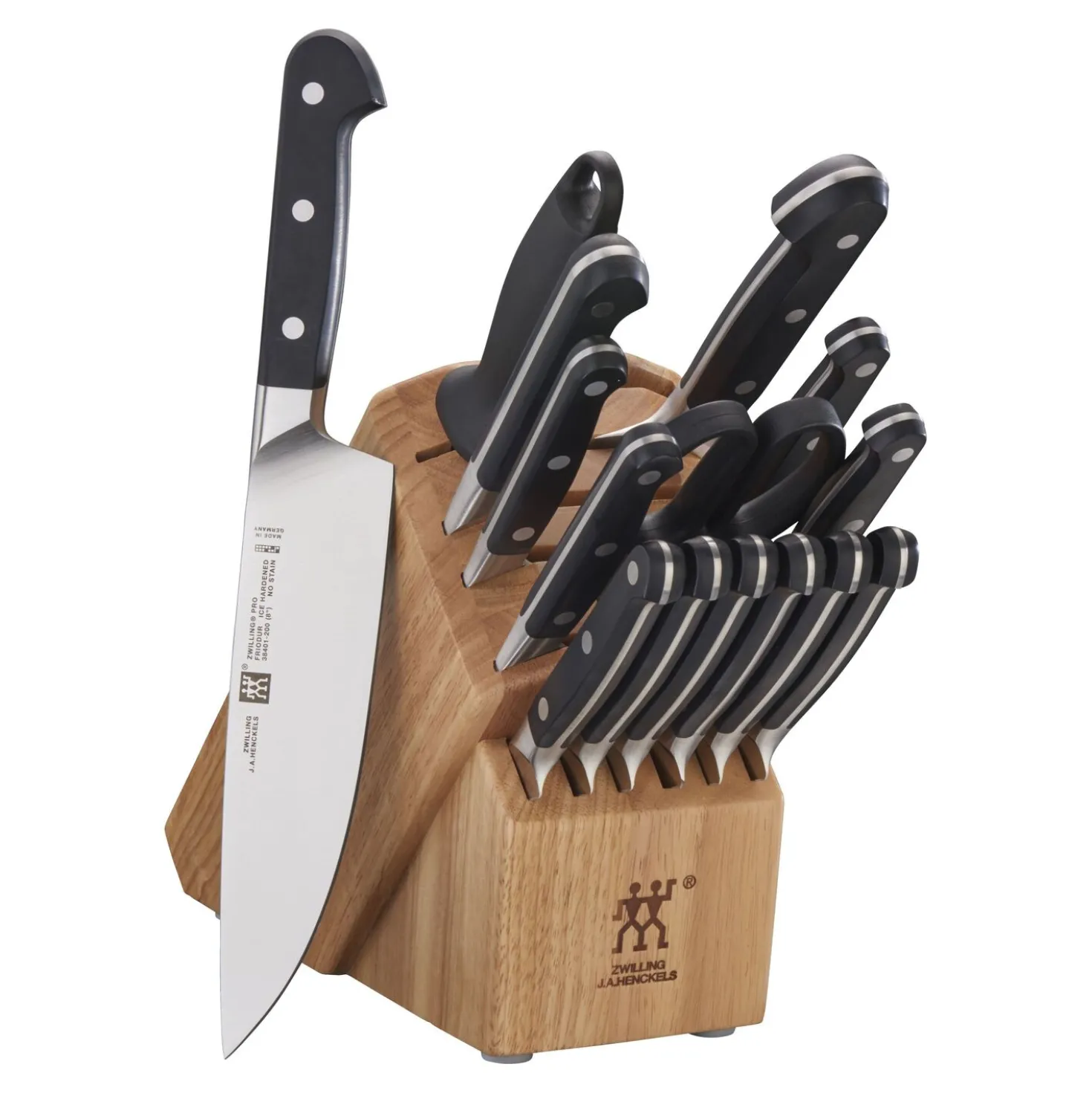 16-pc, Knife block set, natural