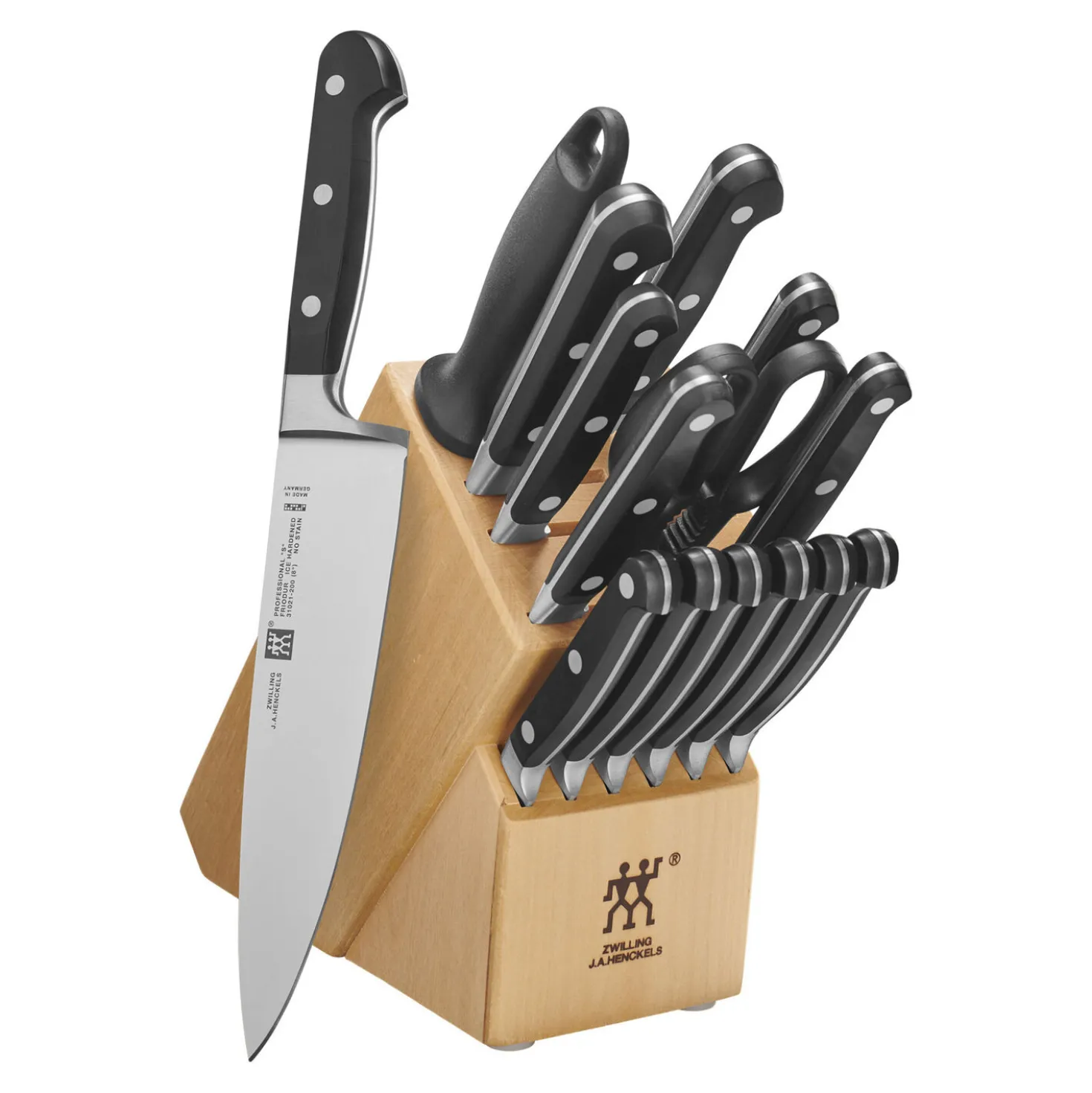 16-pc, Knife block set, natural