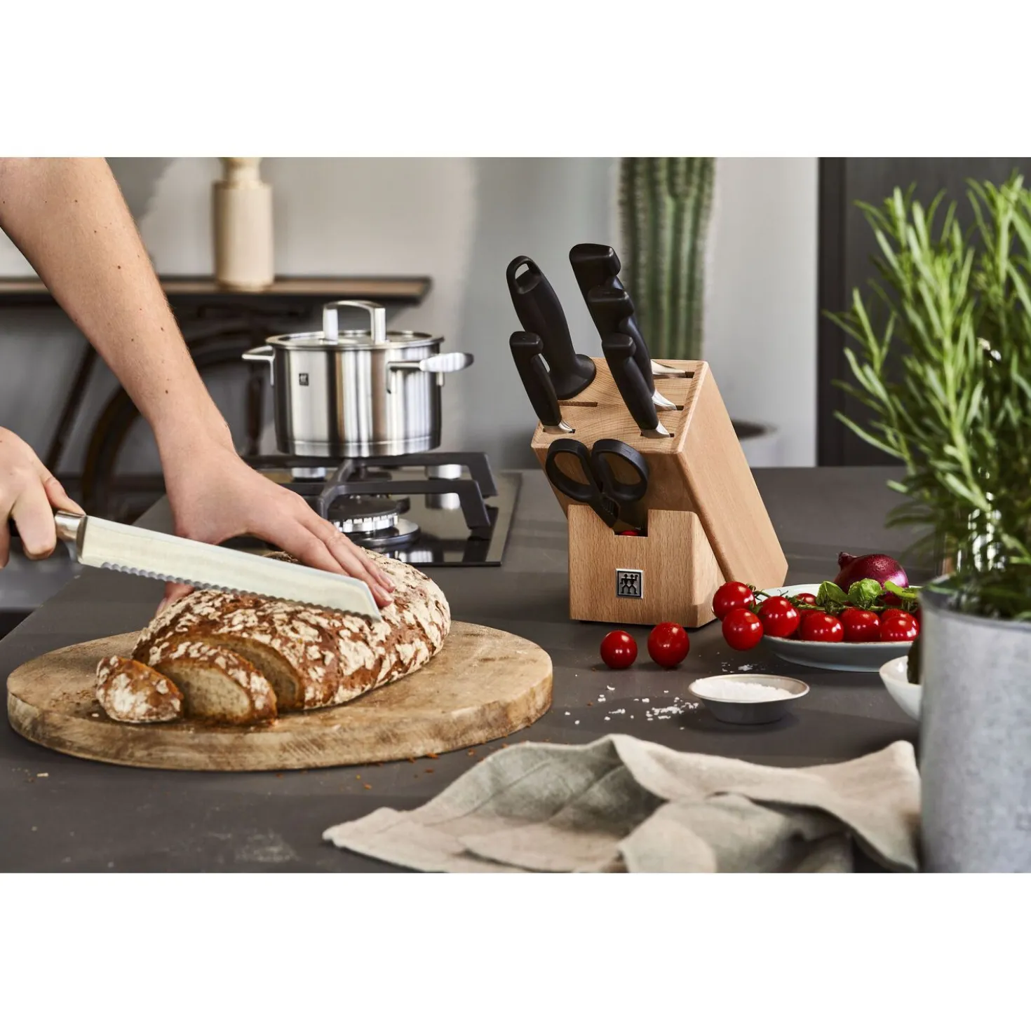 8-pc, Knife block set, natural